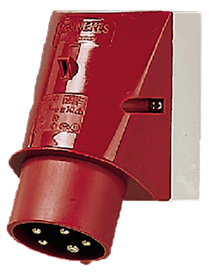 Mennekes - 342 - CEE wall device plug red 16 A/400 VAC, 342, Mennekes