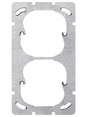 Feller - 2712-1 - 1x2 vertical mounting plate 77 x 1 x 137 mm metallic With 2 unit cutouts, 2712-1, Feller