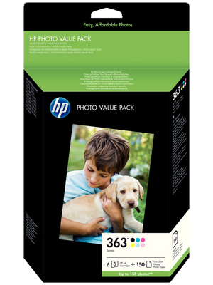 Hewlett Packard (DAT) - Q7966EE - Ink 6-pack + paper 363 6 colours, Q7966EE, Hewlett Packard (DAT)