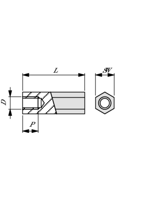 No Brand - DISTIN4080PA-40 - Spacer bolt 8mm 40 mm, DISTIN4080PA-40, No Brand