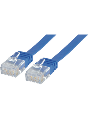 Maxxtro - PB-FLUTP6-3-B - Patch cable, flat CAT6 U/UTP 3.00 m blue, PB-FLUTP6-3-B, Maxxtro