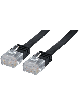 Maxxtro - PB-FLUTP6-05-S - Patch cable, flat CAT6 U/UTP 0.50 m black, PB-FLUTP6-05-S, Maxxtro