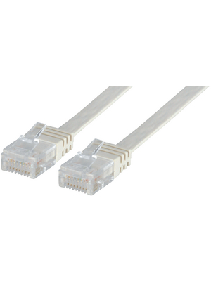 Maxxtro - PB-FLUTP6-05-W - Patch cable, flat CAT6 U/UTP 0.50 m white, PB-FLUTP6-05-W, Maxxtro