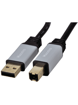 Maxxtro - PLA-105B-S-2 - USB 2.0 cable 2.00 m black, PLA-105B-S-2, Maxxtro