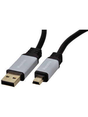 Maxxtro - PLA-155B-S-2 - USB 2.0 cable 2.00 m black, PLA-155B-S-2, Maxxtro