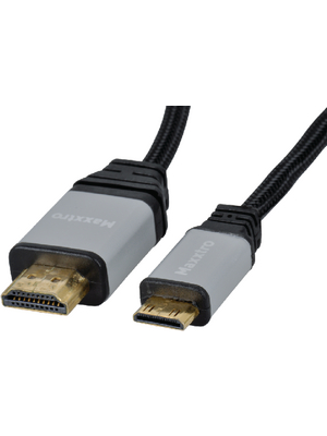 Maxxtro - PLA-532B-S-2 - HDMI - Mini HDMI cable Platinum m - m 2.00 m black, PLA-532B-S-2, Maxxtro