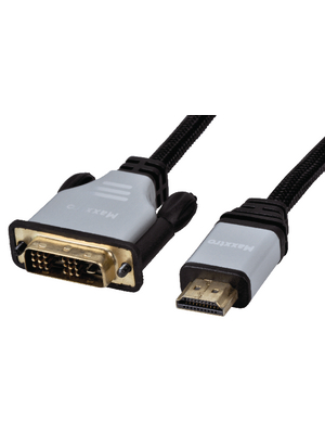 Maxxtro - PLA-612B-M-2 - HDMI - DVI cable Platinum m - m 2.00 m black, PLA-612B-M-2, Maxxtro