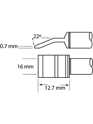 Metcal - PTTC-705 - Soldering tip Blade, pair 16.0 mm 390 C, PTTC-705, Metcal