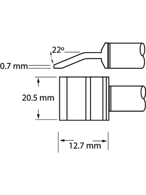 Metcal - PTTC-706 - Soldering tip Blade, pair 20.5 mm 390 C, PTTC-706, Metcal