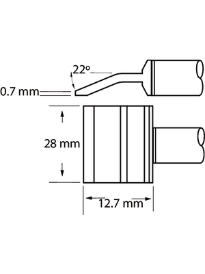 Metcal - PTTC-707-old - Soldering tip Blade, pair 28.0 mm 390 C, PTTC-707-old, Metcal