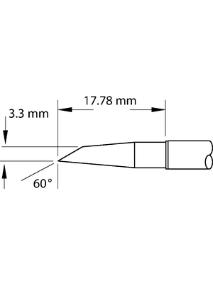 Metcal - SMTC-0147 - Rework Cartridge Hoof / 60 / Bevelled / Long Reach 3.3 mm 330 C, SMTC-0147, Metcal