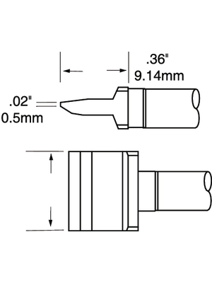 Metcal - SMTC-162 - Rework Cartridge Blade 22 mm 390 C, SMTC-162, Metcal