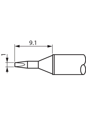 Metcal - STTC-025 - Soldering tip Chisel / cone 30 1.0 mm 330 C, STTC-025, Metcal