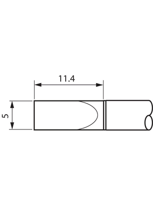 Metcal - STTC-065 - Soldering tip Chisel / Long Reach 5.0 mm 330 C, STTC-065, Metcal