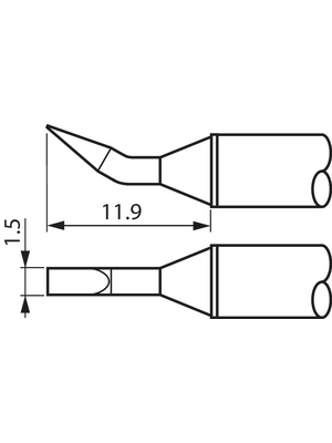 Metcal - STTC-099 - Soldering tip Chisel / 30? bent 1.5 mm 330 C, STTC-099, Metcal