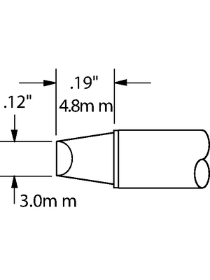 Metcal - STTC-113 - Soldering tip Chisel / cone 90 3.0 mm 390 C, STTC-113, Metcal