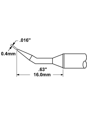 Metcal - STTC-140 - Soldering tip Conical / 30? bent / Narrow 390 C, STTC-140, Metcal