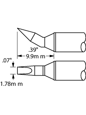 Metcal - STTC-198 - Soldering tip Chisel / 30? bent 1.8 mm 390 C, STTC-198, Metcal