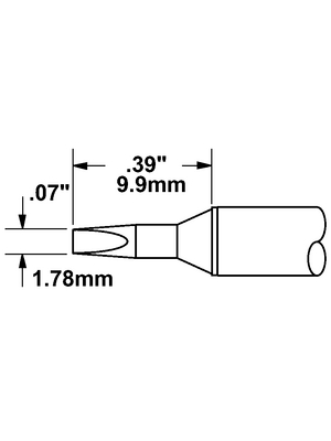 Metcal - STTC-837 - Soldering tip Chisel / cone 30 1.78 mm 450 C, STTC-837, Metcal