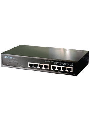 Planet - FSD-804P - Switch 8x 10/100 (4x PoE) Desktop / 10" / 19", FSD-804P, Planet