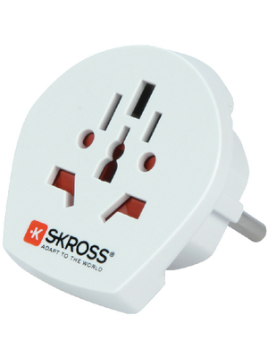 SKross - 1.500210 - Single travel adapter Australia & Europe CH / Protective Contact / AU / CN / UK / HK / Type L AU / Protective contact / FR / PL / BE / CZ / SK, 1.500210, SKross