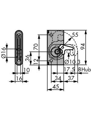 Southco - R5-0074-08 - Lock with housing, R5-0074-08, Southco