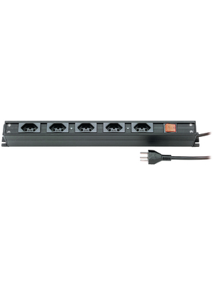 Steffen - 19 6117 5K3 S - Multiple socket outlet, 1 Switch, 6xJ (T13), 3 m, Type 12, 19 6117 5K3 S, Steffen