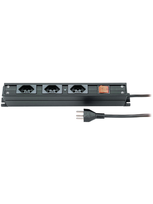 Steffen - 19 6117 3K3 S - Outlet strip, 1 Switch, 4xJ (T13), 3 m, Type 12, 19 6117 3K3 S, Steffen