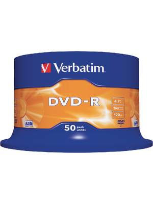 Verbatim - 43548 - DVD-R 4.7 GB Spindle of 50, 43548, Verbatim