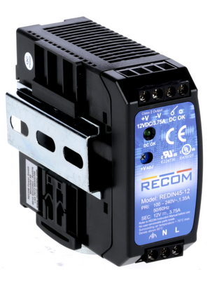 Recom - REDIN45-12 - Switched-mode power supply / 3.75 A, REDIN45-12, Recom