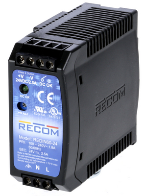 Recom - REDIN60-24 - Switched-mode power supply / 2.5 A, REDIN60-24, Recom