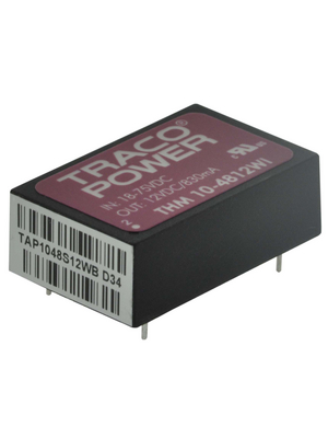 Traco Power - THM 10-4812WI - DC/DC converter 18...75 VDC 12 VDC, THM 10-4812WI, Traco Power