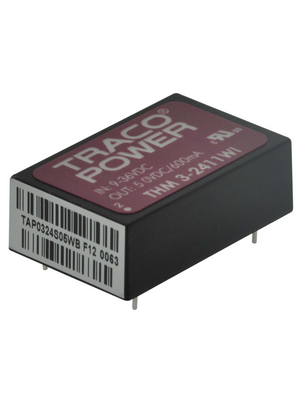 Traco Power - THM 3-2411WI - DC/DC converter 9...36 VDC 5 VDC, THM 3-2411WI, Traco Power