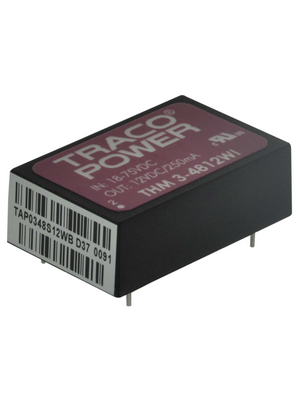 Traco Power - THM 3-4812WI - DC/DC converter 18...75 VDC 12 VDC, THM 3-4812WI, Traco Power