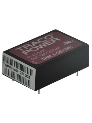 Traco Power - THM 6-0512WI - DC/DC converter 4.5...9 VDC 12 VDC, THM 6-0512WI, Traco Power