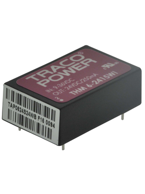 Traco Power - THM 6-2415WI - DC/DC converter 9...36 VDC 24 VDC, THM 6-2415WI, Traco Power