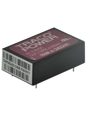 Traco Power - THM 6-2422WI - DC/DC converter 9...36 VDC 12 VDC, THM 6-2422WI, Traco Power