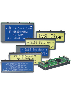 Electronic Assembly - EA DIP162-DN3LW - Dot matrix LCD display 6.68 mm 2 x 16, EA DIP162-DN3LW, Electronic Assembly