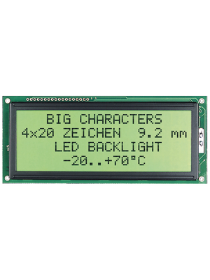 Electronic Assembly - W404-HNLED - Dot matrix LCD display 4.89 mm 4 x 40, W404-HNLED, Electronic Assembly