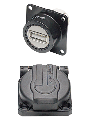 Amphenol - USBF 21 B SCC - Appliance socket with USB A coupler Poles 4, USBF 21 B SCC, Amphenol