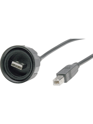 Bulgin - PX0840/A/2M00 - Cable assembly with 2 m USB A to USB B Poles 4, PX0840/A/2M00, Bulgin