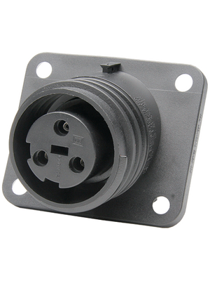 Bulgin - PX0941/03/S - Appliance socket with flange, 3-pole Poles 3, PX0941/03/S, Bulgin