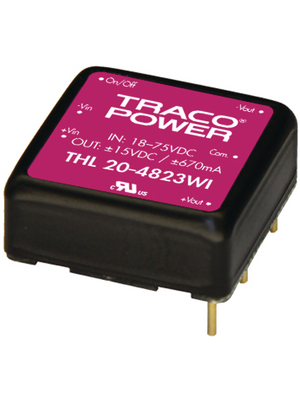 Traco Power - THL 20-4812WI - DC/DC converter 18...75 VDC 12 VDC, THL 20-4812WI, Traco Power