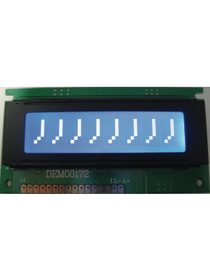 Display Elektronik - DEM 08172 SBH-PW-N - Dot matrix LCD display 10.75 mm 1 x 8, DEM 08172 SBH-PW-N, Display Elektronik