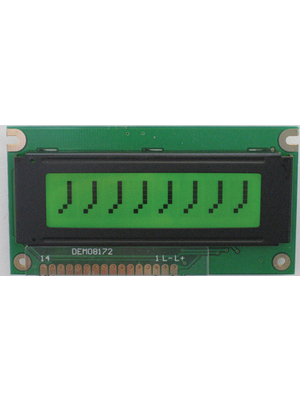 Display Elektronik - DEM 08172 SYH-PY - Dot matrix LCD display 10.75 mm 1 x 8, DEM 08172 SYH-PY, Display Elektronik