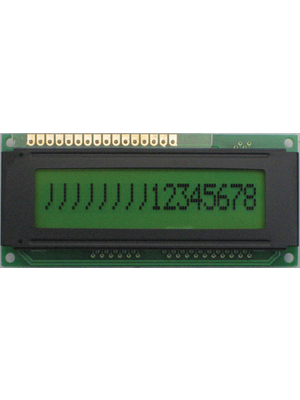 Display Elektronik - DEM 16102 SYH-PY - Dot matrix LCD display 7.90 mm 1 x 16, DEM 16102 SYH-PY, Display Elektronik