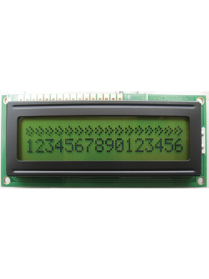 Display Elektronik - DEM 16216 SYH-LY-CYR22 - Dot matrix LCD display 5.55 mm 2 x 16, DEM 16216 SYH-LY-CYR22, Display Elektronik