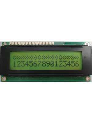 Display Elektronik - DEM 16216 SYH-PY-CYR22 - Dot matrix LCD display 5.55 mm 2 x 16, DEM 16216 SYH-PY-CYR22, Display Elektronik