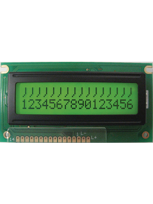 Display Elektronik - DEM 16217 SYH-LY - Dot matrix LCD display 5.55 mm 2 x 16, DEM 16217 SYH-LY, Display Elektronik