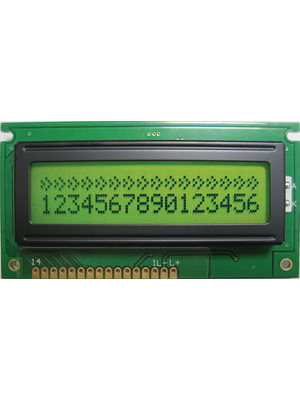 Display Elektronik - DEM 16217 SYH-LY-CYR22 - Dot matrix LCD display 5.55 mm 2 x 16, DEM 16217 SYH-LY-CYR22, Display Elektronik